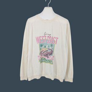 Show Me Your Mumu Going West Coast Graphic Sweatshirt Slouchy Crewneck Size XL